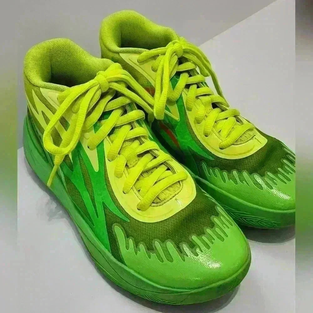 Puma Mens LaMelo Ball Nickelodeon Lace-Up Slime Lime Green Sneakers, sz 6 - Picture 3 of 16